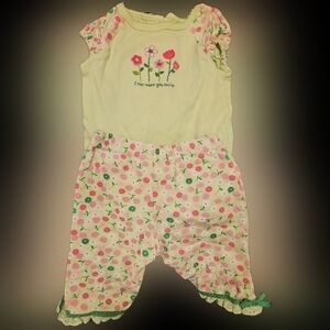 2/$6 Carter's Newborn Green Floral Outfit​